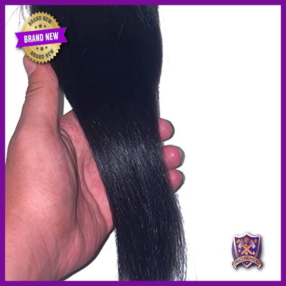 Virgin Human Hair Extensions 16 Inch Straight Weave Shed Free main image 4